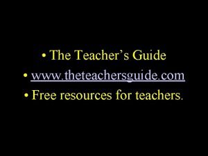 Theteachersguide