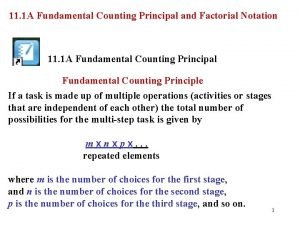 Fundamental counting principle and factorial notation