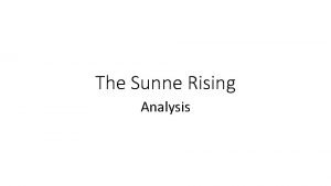 The sun rising analysis