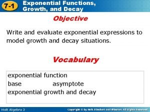7-1 exponential functions growth and decay