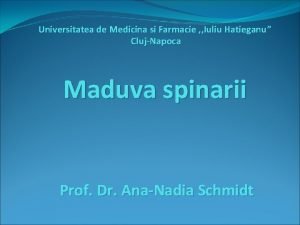 Universitatea de Medicina si Farmacie Iuliu Hatieganu ClujNapoca