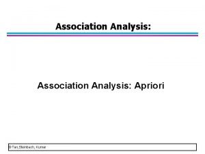 Association Analysis Apriori Tan Steinbach Kumar Market basket