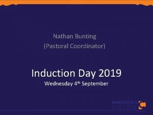 Nathan Bunting Pastoral Coordinator Induction Day 2019 Wednesday