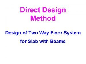 Direct design method