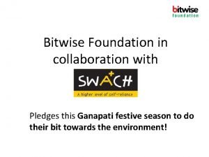 Bitwise Foundation in collaboration with Pledges this Ganapati