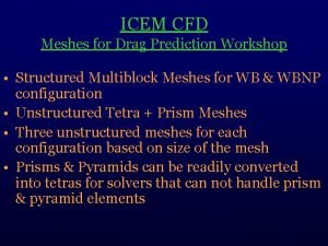 ICEM CFD Meshes for Drag Prediction Workshop Structured