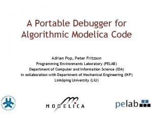 A Portable Debugger for Algorithmic Modelica Code Adrian