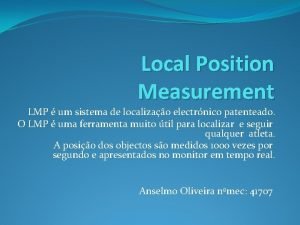 Local position measurement