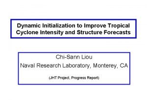 Dynamic Initialization to Improve Tropical Cyclone Intensity and