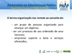 Organizao Processos e Tomada de Deciso O termo