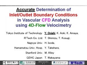 Accurate Determination of InletOutlet Boundary Conditions in Vascular