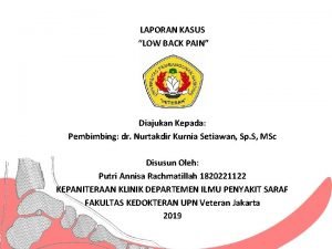 Laporan kasus low back pain