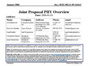 January 2006 doc IEEE 802 11 051161 r