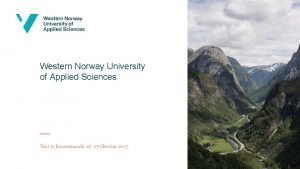 Western norway university of applied sciences