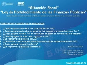 Situacin fiscal Ley de Fortalecimiento de las Finanzas