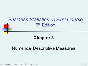 Business Statistics A First Course 6 th Edition