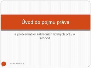 vod do pojmu prva a problematiky zkladnch lidskch