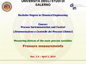 UNIVERSIT DEGLI STUDI DI SALERNO Bachelor Degree in