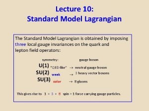 Lagrangian standard model