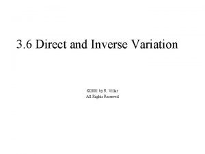 3 6 Direct and Inverse Variation 2001 by