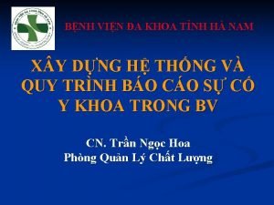 BNH VIN A KHOA TNH H NAM X