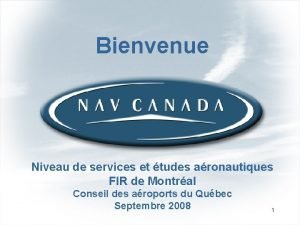 Bienvenue Niveau de services et tudes aronautiques FIR