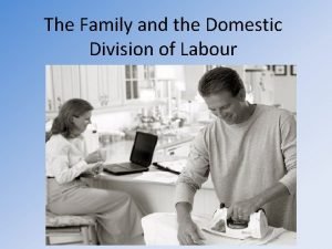 The Family and the Domestic Division of Labour