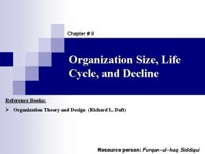 Organizational life cycle of apple