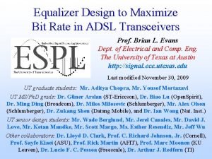 Equalizer Design to Maximize Bit Rate in ADSL