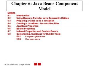 Chapter 6 Java Beans Component Model Outline 6