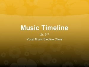 Music Timeline Gr 5 7 Vocal Music Elective