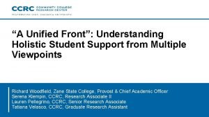 A Unified Front Understanding Holistic Student Support from