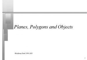 Planes Polygons and Objects Anthony Steed 1999 2005