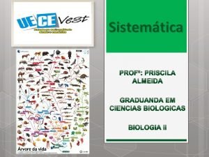 Sistemtica Sistemtica O que Sistemtica Ramo da biologia