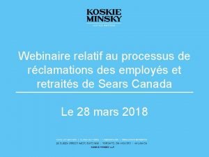 Webinaire relatif au processus de rclamations des employs