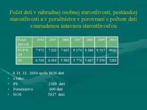 Poet det v nhradnej osobnej starostlivosti pestnskej starostlivosti