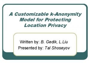 A Customizable kAnonymity Model for Protecting Location Privacy