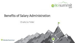 Benefits of Salary Administration Charlotte Fidler Benefits of