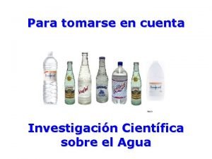 Para tomarse en cuenta Investigacin Cientfica sobre el