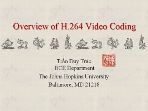Overview of H 264 Video Coding Trn Duy