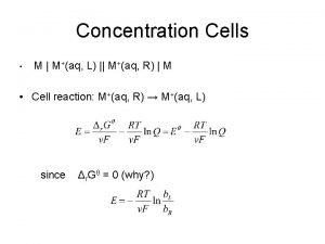 Concentration Cells M Maq L Maq R M