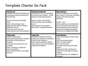 Six pack charter