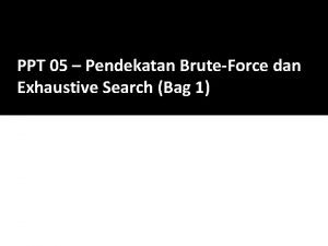 Brute force ppt