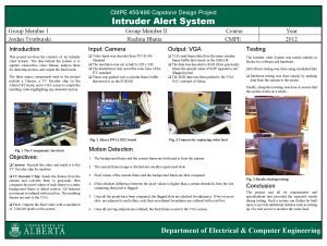 CMPE 450490 Capstone Design Project Intruder Alert System