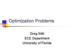 Optimization problems