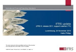 International Financial Reporting Standards IFRS update IFRS 9