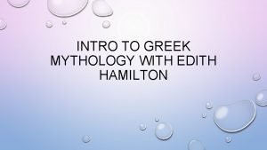 Edith wharton mythology