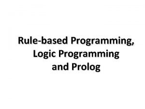 Rule-based programming