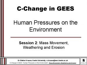 CChange in GEES Human Pressures on the Environment