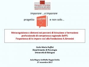 imparare a imparare progetto e non solo Metacognizione